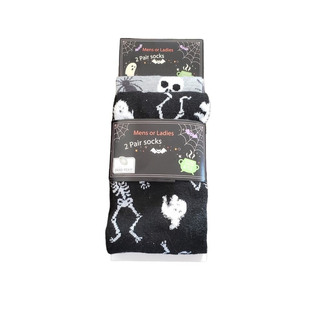 Oeko-Tex Mens or Ladies Halloween Socks 2 Pair Fits Mens Shoe Size 6-12 New